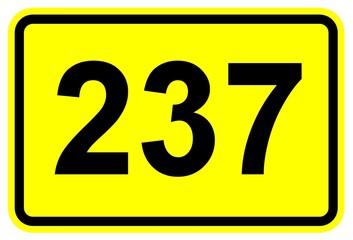 Illustration eines Bundesstraßenschildes der B 237 in Deutschland	