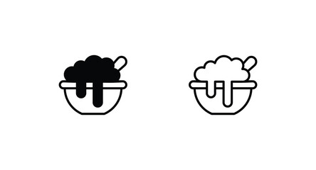 Food Bowl icon design with white background stock illustration