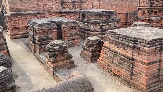 Ruins of Nalanda image is taken at Nalanda Bihar India. it was a massive Buddhist monastery in the ancient kingdom of Magadha.
