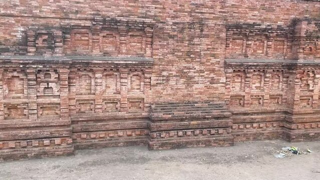 Close up shot of the ruins of Nalanda image is taken at Nalanda Bihar India.