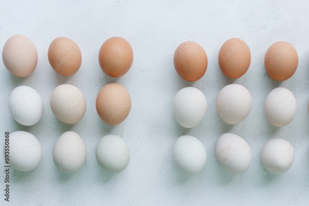 Poster A group of eggs sitting next to each other. AI generative image