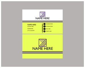 Vector Modern Creative and Clean Business Card Template. Creative and Clean Double-sided Business Card Template. white and yellow Colors. Flat Design Vector Illustration. Tending cards design.