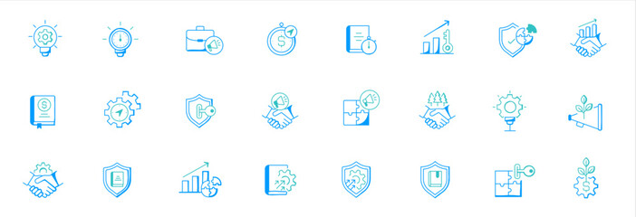 Productivity Icons to Boost Your Work Efficiency. Vector Editable Icons.