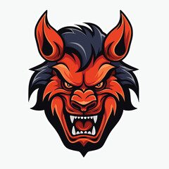 red devil head logo mascot vector