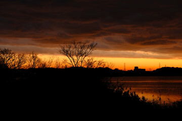 印旛沼の夕焼け２６