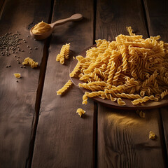 pasta on a wooden table