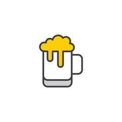 Beer icon design with white background stock illustration