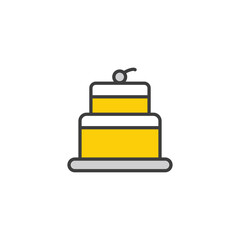 Cake icon design with white background stock illustration