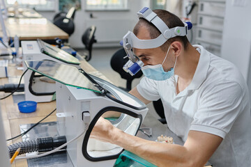 Dentist hand mills tooth crowns created on 3d printer for metal.