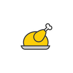 Chicken icon design with white background stock illustration