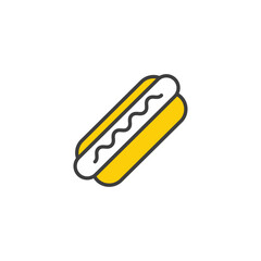 Hot Dog icon design with white background stock illustration