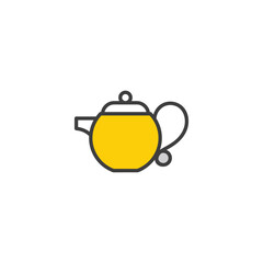 Tea Kettle icon design with white background stock illustration