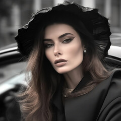  Young and Beautiful Model Embodying Success, Independence and Confidence for Fashion Magazine