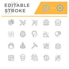 Set line icons of neurology