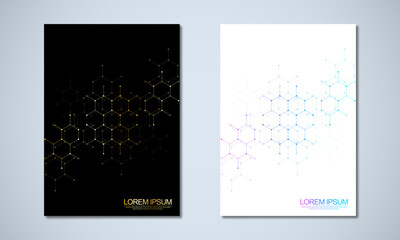 Abstract geometric background with hexagons shape pattern for a business brochure or cover book, page layout, flyer design, and poster template