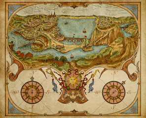 Middle Earth fantasy map.