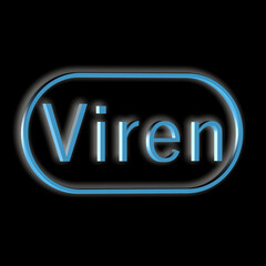 "Viren" - Wort, Schriftzug bzw. Text als 3D Illustration, 3D Rendering, Computergrafik