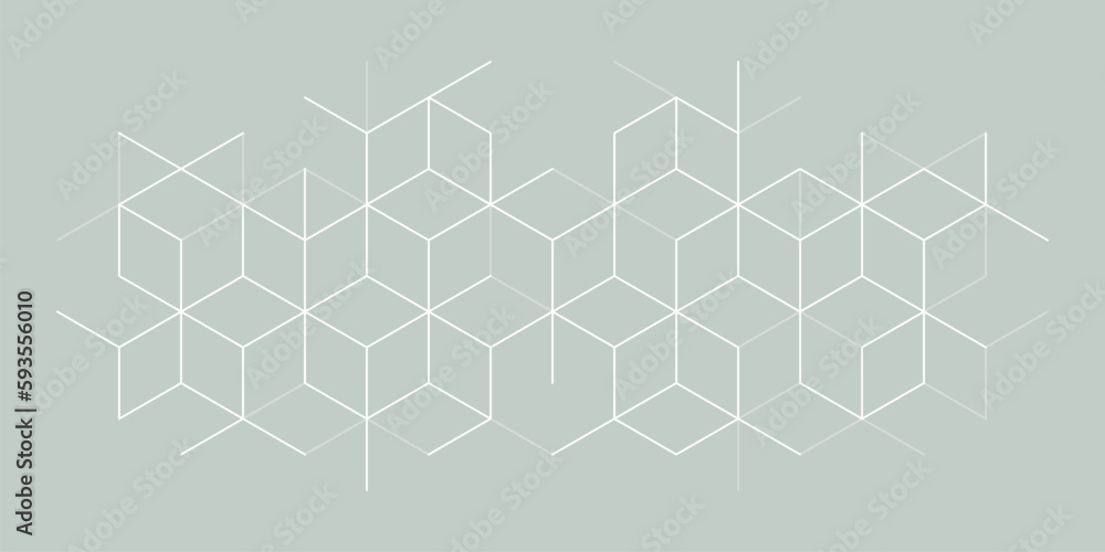 Poster The graphic design elements with isometric shape blocks. Vector illustration of abstract geometric background