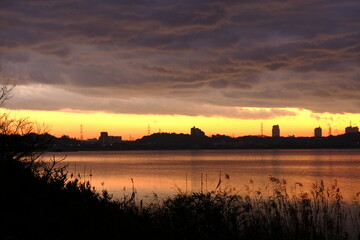印旛沼の夕焼け４０