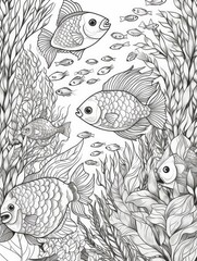 Adult Coloring Pages Robots, Factories, Animals, Women, and Cake AI Generated

