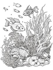 Adult Coloring Pages Robots, Factories, Animals, Women, and Cake AI Generated
