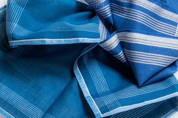 Set of vintage men's striped handkerchiefs.