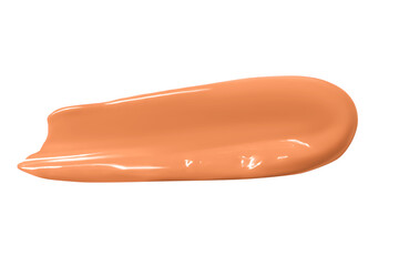 A smear of facial foundation is brown in color. Isolated PNG