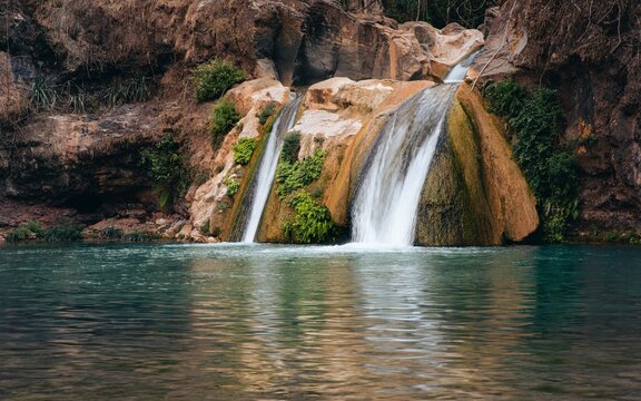 Scenic view of the Comala Waterfalls in the town of Chiquilistlan, Jalisco, Mexico