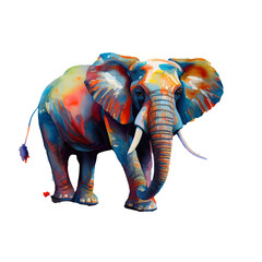 elephant with style hand drawn digital painting illustration