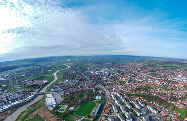 Reghin city - Romania seen from above