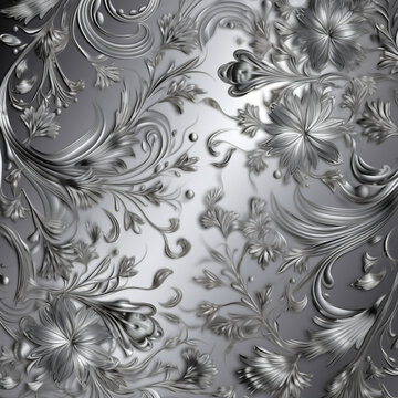 Abstract silver seamless background and metallic texture effect. generated by ai