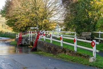 The Ford crossing the River Tarrant between Tarrant Monkton and Tarrant Launceston in Dorset, UK