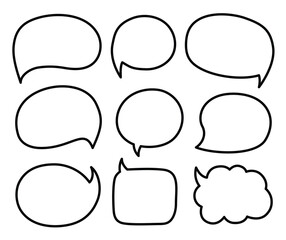 Bubble comic speech set isolated on white background. Vector illustration.