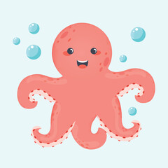 cute octopus vector illustration