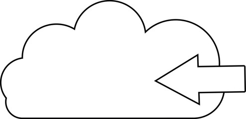 Cloud storage vector icon . illustration of an arrow