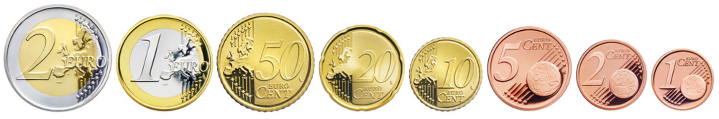 Euro Münzen  Euro coins - obrazy, fototapety, plakaty