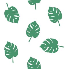 Abstract green leaf seamless pattern background.