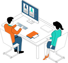 Job recruitment process and research resume Profile for job interview and hiring.