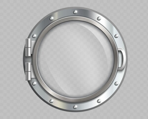 Metal round porthole with glass window