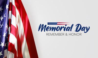 Memorial Day is observed each year in May. it is a federal holiday in the United States for honoring and mourning the military personnel who have died in the performance of their duties. 3D Rendering