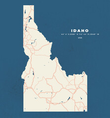 Idaho Map Vector Poster and Flyer