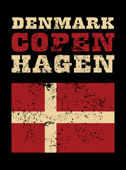Denmark flag typography. country flag graphics. Vector illustration.