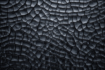 cracked black paint texture. Black texture close-up. Bacckground. Generative AI
