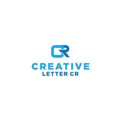 Logo letter CR, C, R creative design initials Abstract design - Vector