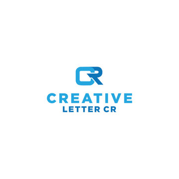 Logo letter CR, C, R creative design initials Abstract design - Vector