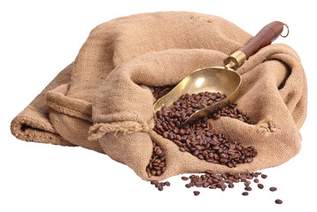 Roasted coffee in burlap for sale