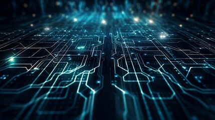 Infinite Data Realm: High-Tech Computer World. Generative ai