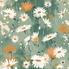 Brilliant botanical organize, Charming common foundation with wild dale makes . Seamless pattern, AI Generated