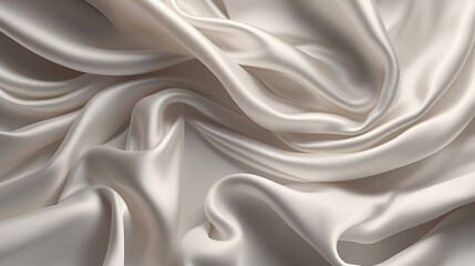 Fototapeta premium a close up of a white silk fabric with a very large amount of folds. Generative Ai