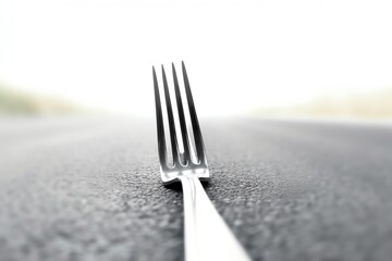 Fork in road on white background. Generative AI